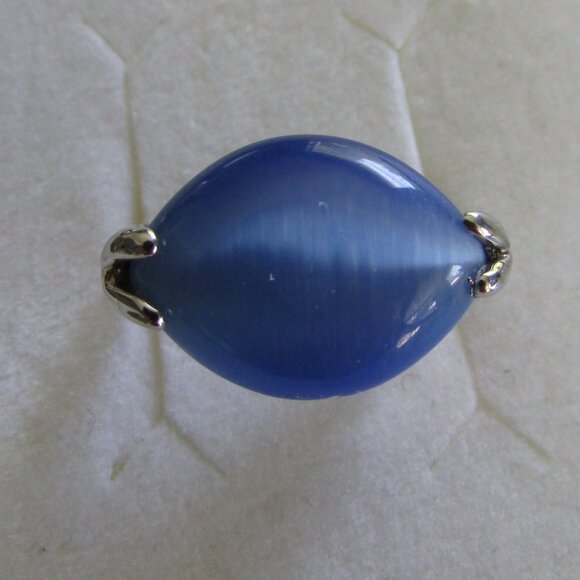 Blue Stone Silver Ring - Sz 9 - Picture 6 of 6